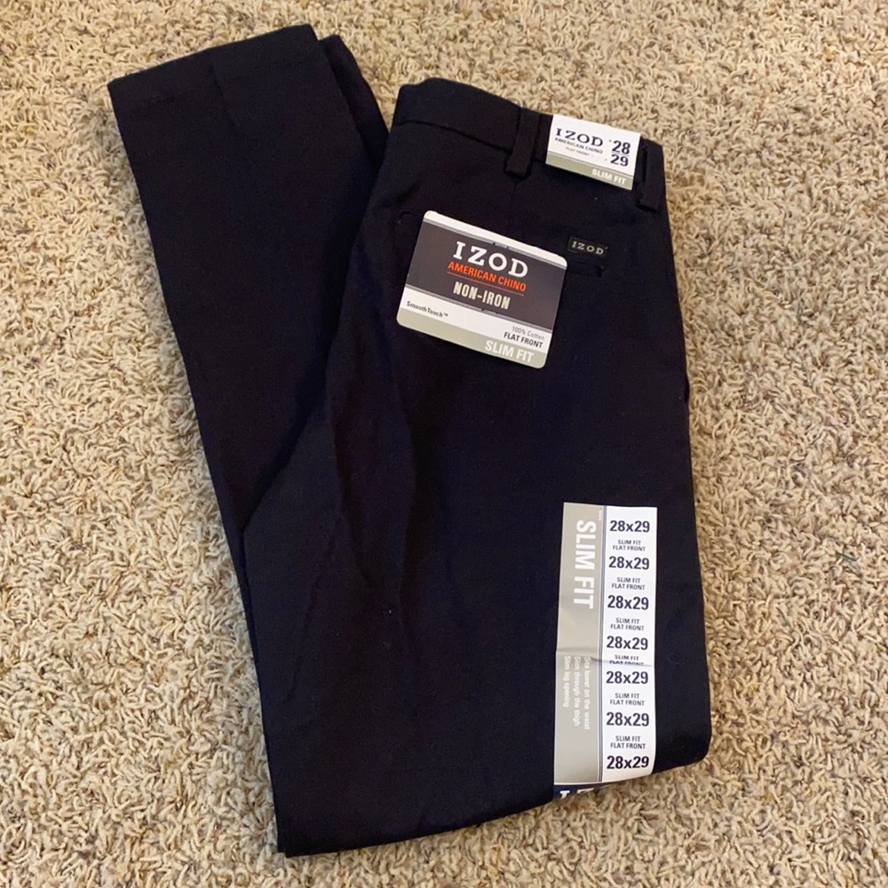 IZOD American Chino Slim Fit Flat Front 28x29